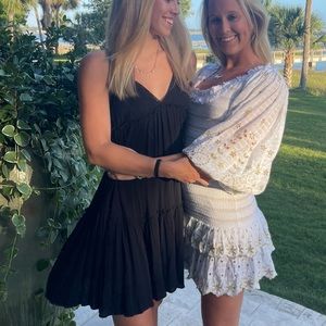 Black flowy mini beach dress